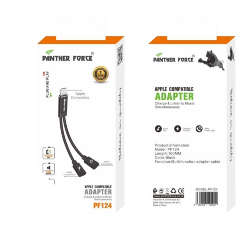 PF124- Panther Force Iphone To 2 Iphone Jack - Extended Length For Convenient Charging And Syncing Of Your Phone
